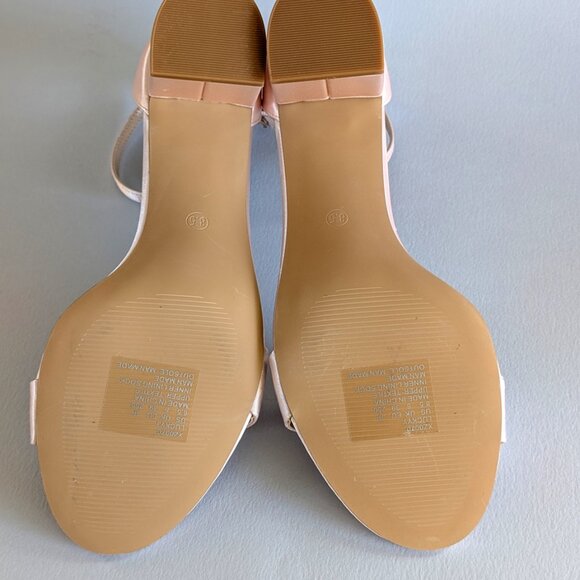 Womens Two Inch Block Heel Sandals, Dress Shoes, Prom Shoes, Blush Pink Sandals - Picture 6 of 10